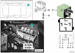 RELAY, LATENT-HEAT STORAGE SYSTEM I01028 diagram for BMW 5 Series E39 528i
