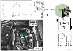 RELAIS FOR STARTER K6324 diagram for BMW 5 Series E39 528i