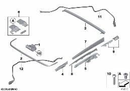 SINGLE PARTS FOR SLIDING LIFTING ROOF diagram for BMW 5 Series F10 LCI 520d