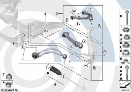 REPAIR KIT FOR RADIUS RODS AND WISHBONES diagram for BMW 5 Series F10 LCI 520d