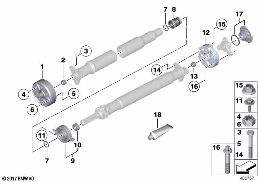 HARDY COUPLINGS/CENTER BEARING/INNER NUT diagram for BMW 5 Series F10 LCI 528i