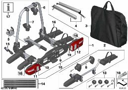 REAR BICYCLE CARRIER 'PRO' diagram for BMW 1 Series E81 116i 1.6