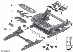 SEAT, FRONT, SEAT FRAME diagram for BMW 5 Series F10 LCI 525d