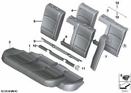 SEAT, REAR, UPHLSTRY/COVER, LOAD-THROUGH diagram for BMW 5 Series F10 LCI 525d