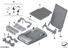 REAR SEAT CENTER ARMREST diagram for BMW 5 Series F10 LCI 525d