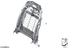 SEAT, FRONT, BACKREST FRAME diagram for BMW 5 Series F10 LCI 525d