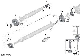 DRIVE SHAFT, SINGLE COMPONENTS, 4-WHEEL diagram for BMW 5 Series G30 LCI M550iX