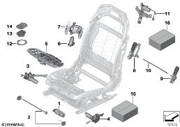 SEAT, FRONT, ELECTRICAL AND MOTORS diagram for BMW 5 Series F10 LCI 525d
