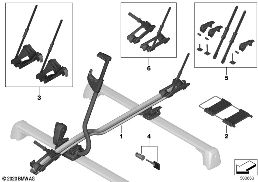 BICYCLE ROOF RACK diagram for BMW 1 Series E81 116i 1.6
