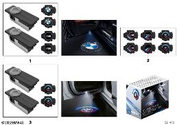 LED DOOR PROJECTOR diagram for BMW 1 Series E81 116i 1.6