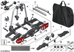 REAR BICYCLE CARRIER 'PRO 2.0' diagram for BMW 1 Series E81 116i 1.6