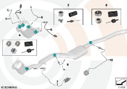 REP. KIT WELDED CASE EXHAUST GAS SENSORS diagram for BMW 5 Series F10 LCI 520d
