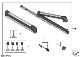 SKI AND SNOWBOARD HOLDER PULL-OUT diagram for BMW 1 Series E81 116i 1.6