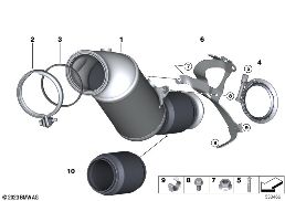 ENGINE-SIDE CATALYTIC CONVERTER diagram for BMW 4 Series F32 430i