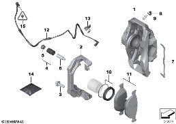 FRONT BRAKE PAD WEAR SENSOR diagram for BMW 5 Series F10 LCI 535d