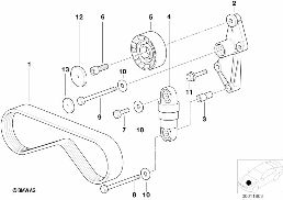 BELT DRIVE CLIMATE COMPRESSOR diagram for BMW 5 Series E39 528i