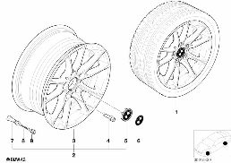 BMW LIGHT ALLOY WHEEL, RADIAL SPOKE 50 diagram for BMW 5 Series E39 528i