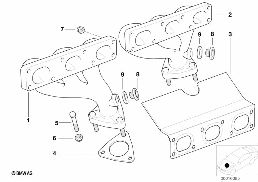EXHAUST MANIFOLD diagram for BMW 5 Series E39 528i