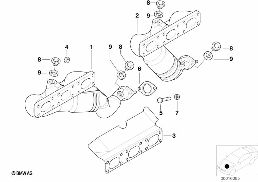 EXHAUST MANIFOLD WITH CATALYST diagram for BMW 5 Series E39 528i