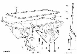 OIL PAN/OIL LEVEL INDICATOR diagram for BMW 5 Series E39 528i