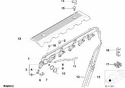 VALVES/PIPES OF FUEL INJECTION SYSTEM diagram for BMW 5 Series E39 528i