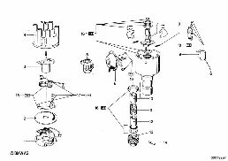 DISTRIBUTOR-SINGLE PARTS diagram for BMW 2500-3.3Li 3.3L