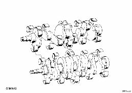 AT-CRANKSHAFT WITH BEARING SHELLS diagram for BMW 1500-2000CS 1800