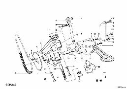 LUBRICATION SYSTEM/OIL PUMP WITH DRIVE diagram for BMW 1500-2000CS 1800