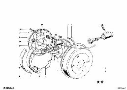 REAR WHEEL BRAKE, DRUM BRAKE diagram for BMW 1500-2000CS 1800