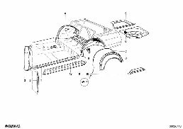 REAR WHEELHOUSE/FLOOR PARTS diagram for BMW 1500-2000CS 1800