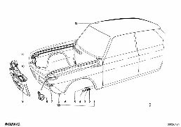 FRONT SIDE PANEL diagram for BMW 1500-2000CS 1800