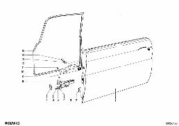 FRONT DOOR-HINGE/DOOR BRAKE diagram for BMW 1500-2000CS 1800