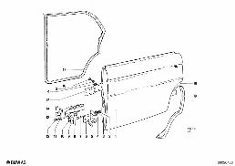 REAR DOOR - HINGE/DOOR BRAKE diagram for BMW 1500-2000CS 1800