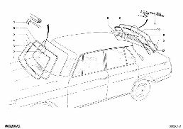 GLAZING diagram for BMW 1500-2000CS 1800
