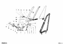 GLAZING diagram for BMW 1500-2000CS 1800