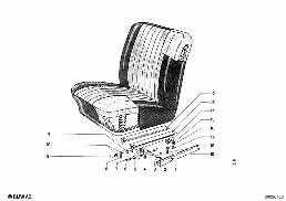 SINGLE PARTS OF FRONT SEAT CONTROLS diagram for BMW 1500-2000CS 1800