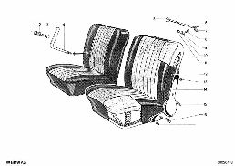 SINGLE PARTS OF FRONT SEAT CONTROLS diagram for BMW 1500-2000CS 1800