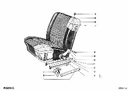 SINGLE PARTS OF FRONT SEAT CONTROLS diagram for BMW 1500-2000CS 1800