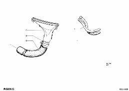 WATER HOSE INLET/OUTLET diagram for BMW 1500-2000CS 1800