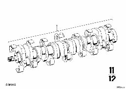 CRANKSHAFT WITH BEARING SHELLS diagram for BMW 2500-3.3Li 3.3Li