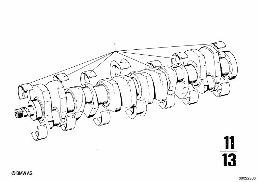 CRANKSHAFT WITH BEARING SHELLS diagram for BMW 2500-3.3Li 3.3Li