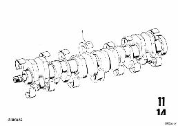 CRANKSHAFT WITH BEARING SHELLS diagram for BMW 2500-3.3Li 3.3Li