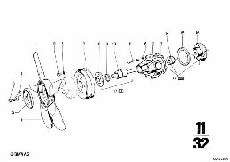WATER PUMP diagram for BMW 2500-3.3Li 3.3Li