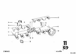 EXHAUST MANIFOLD diagram for BMW 2500-3.3Li 3.3Li