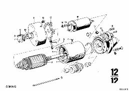 STARTER SINGLE PARTS diagram for BMW 2500-3.3Li 3.3Li
