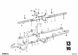 FUEL LINES AND PRESSURE REGULATOR diagram for BMW 2500-3.3Li 3.3Li