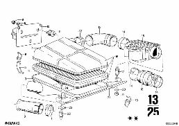 TOP AIR CLEANER HOUSING/AIR-FLOW SENSOR diagram for BMW 2500-3.3Li 3.3Li