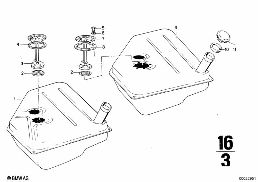 FUEL TANK diagram for BMW 2500-3.3Li 3.3Li
