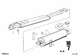 MUFFLER SYSTEM diagram for BMW 2500-3.3Li 3.3Li