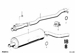 MUFFLER SYSTEM diagram for BMW 2500-3.3Li 3.0Si
